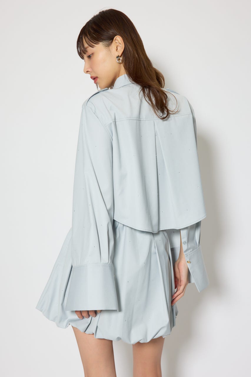 ワークディティールクロップドシャツ L/BLU FREE