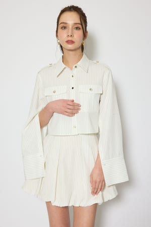 ワークディティールクロップドシャツ