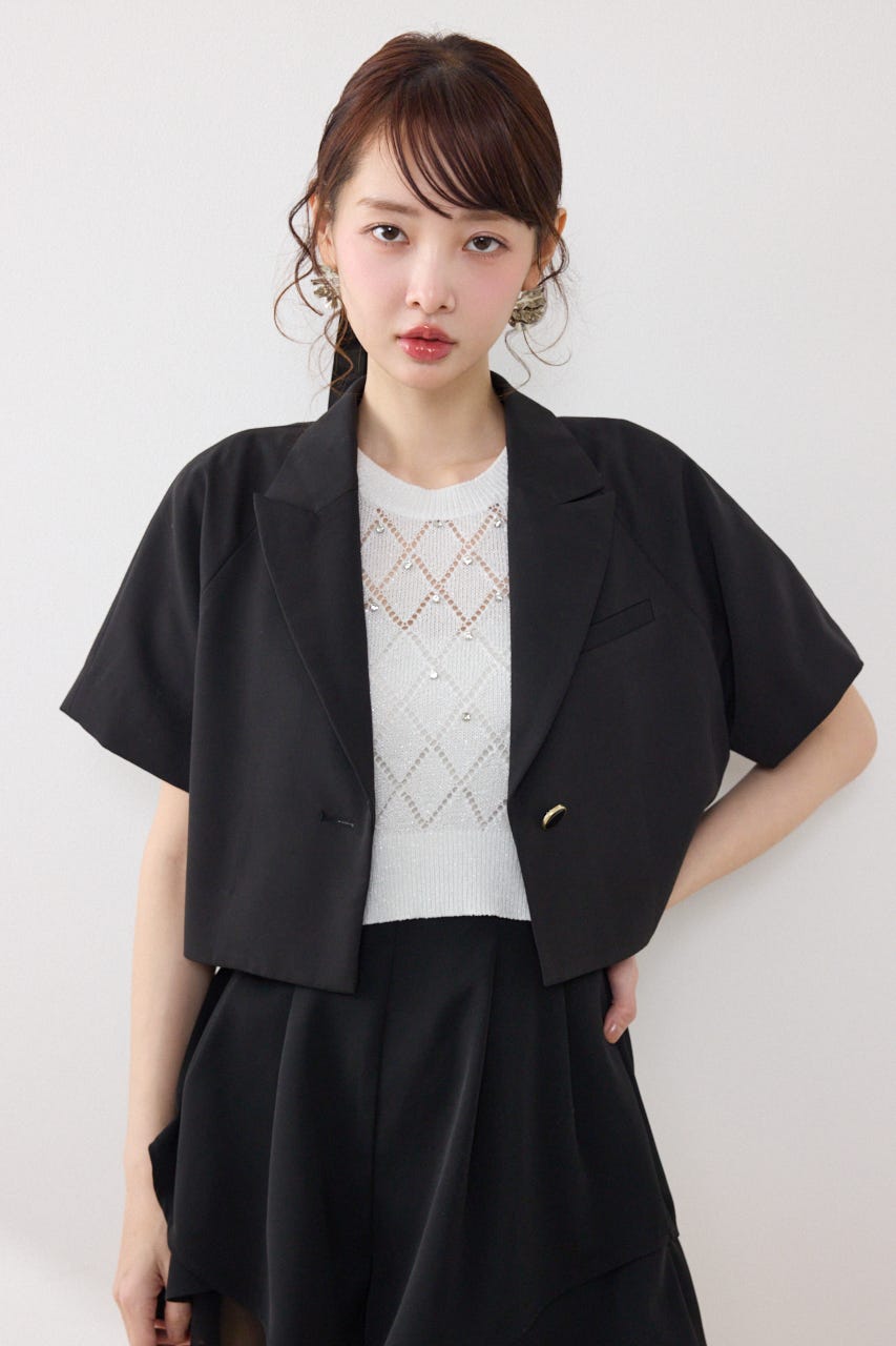 ラグランショートジャケット BLK FREE