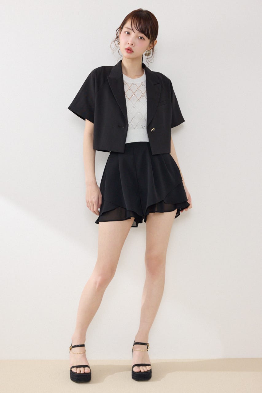 ラグランショートジャケット BLK FREE