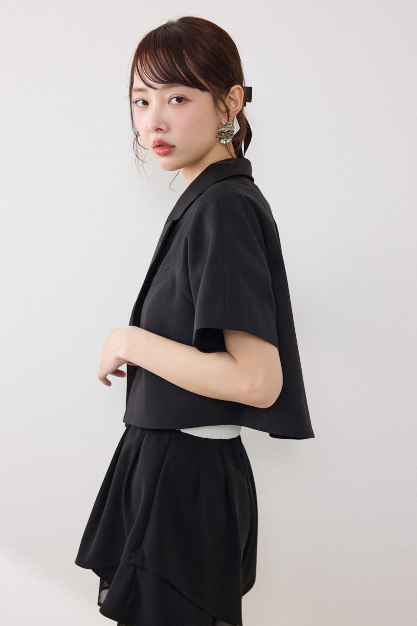 ラグランショートジャケット BLK FREE