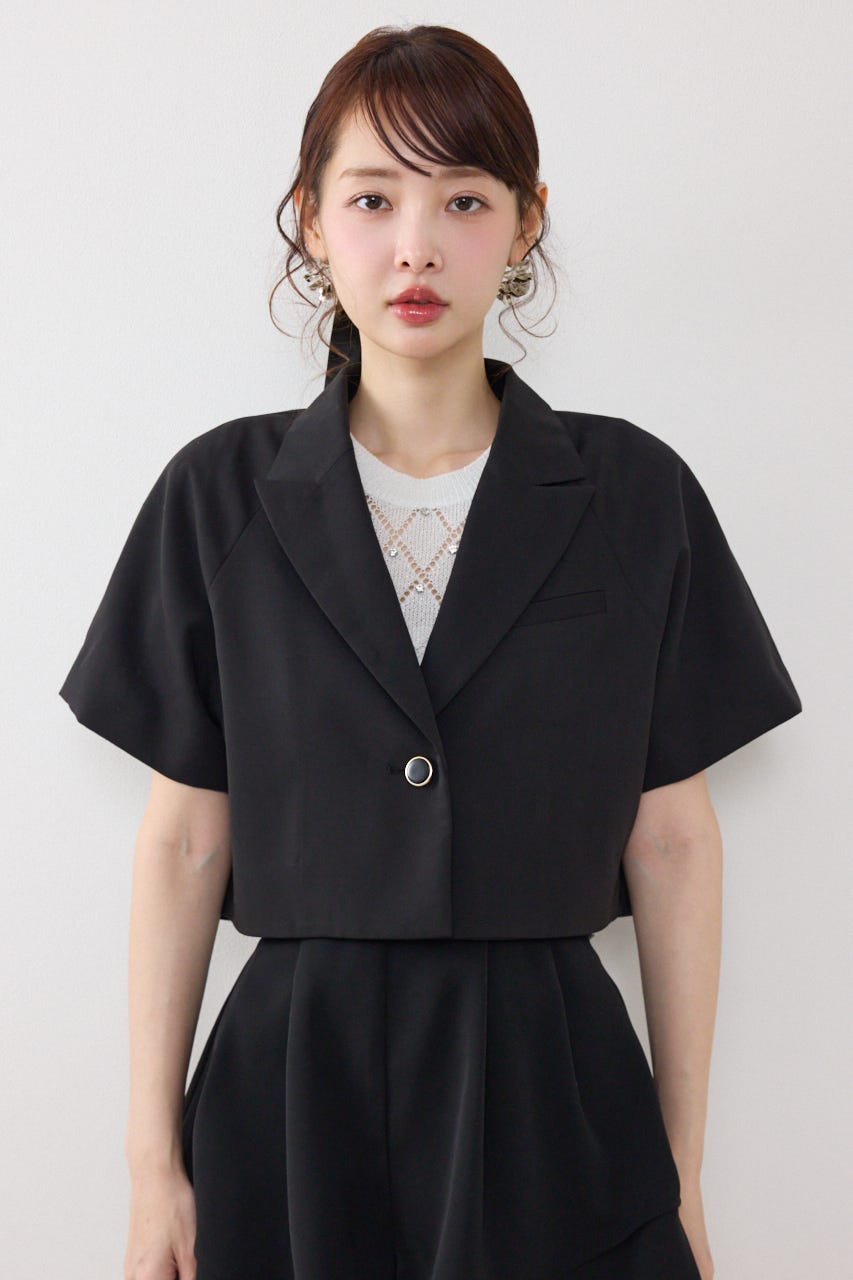 ラグランショートジャケット BLK FREE