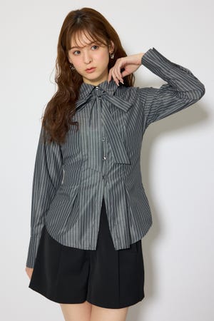 ウエストシェイプボウタイシャツ