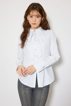ウエストシェイプボウタイシャツ