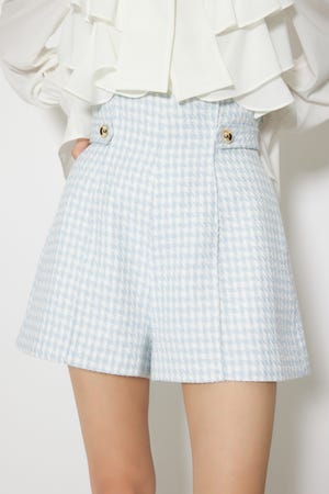 ハイウエストツイードショートパンツ