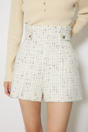 ハイウエストツイードショートパンツ