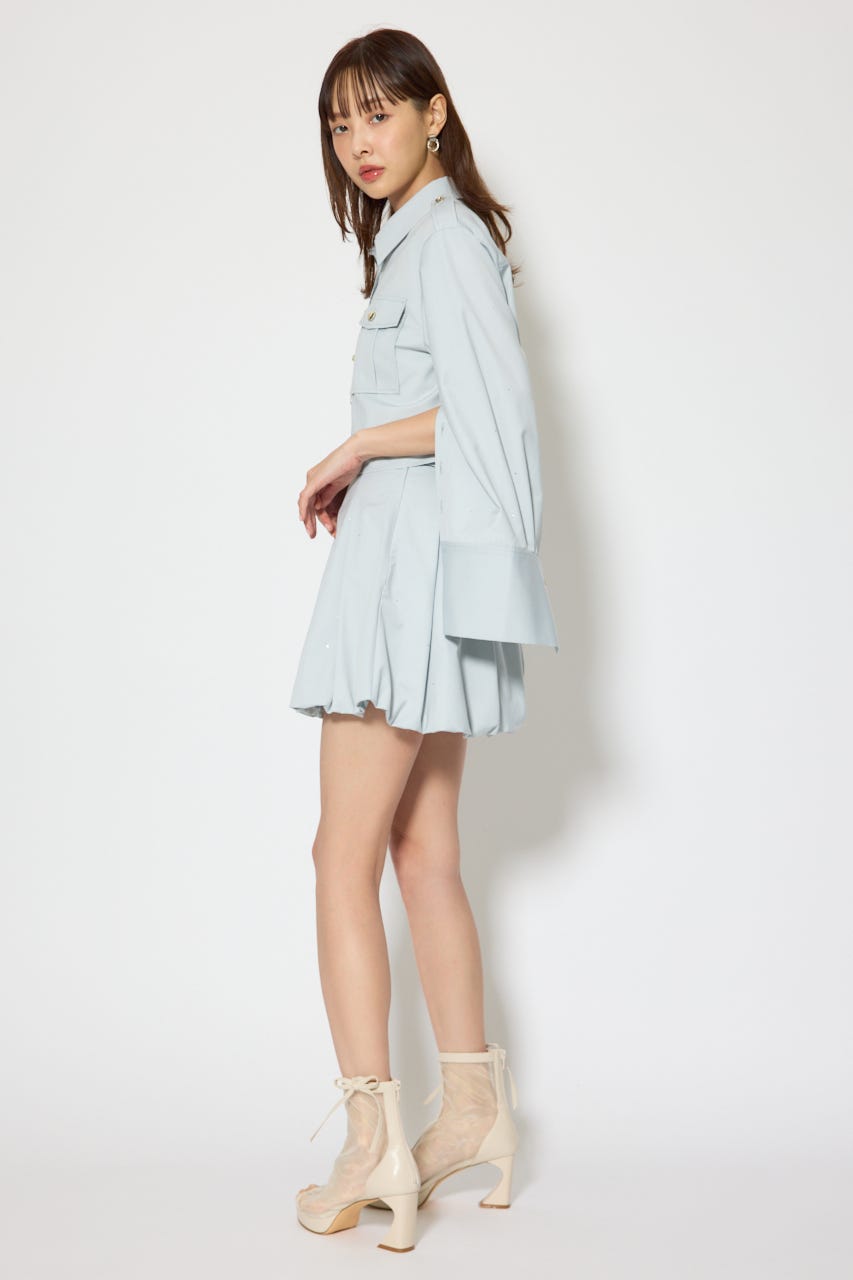 デコラティブバルーンミニスカート L/BLU S