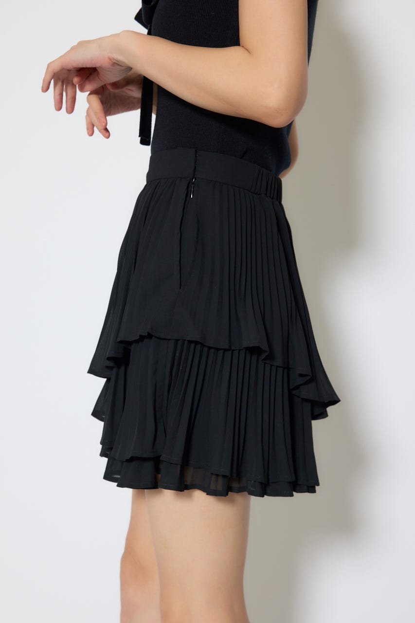 【1/25(日)23:59までSS先行予約会対象アイテム】プリーツティアードミニスカート BLK M
