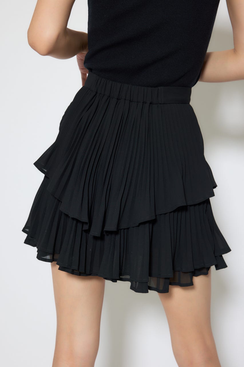 【1/25(日)23:59までSS先行予約会対象アイテム】プリーツティアードミニスカート BLK M