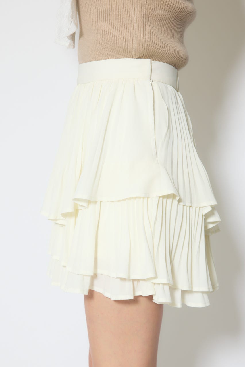 【1/25(日)23:59までSS先行予約会対象アイテム】プリーツティアードミニスカート WHT S