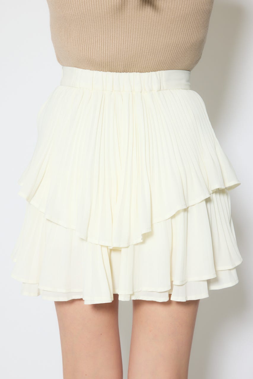 【1/25(日)23:59までSS先行予約会対象アイテム】プリーツティアードミニスカート WHT S