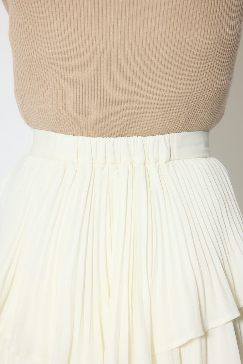 【1/25(日)23:59までSS先行予約会対象アイテム】プリーツティアードミニスカート WHT S