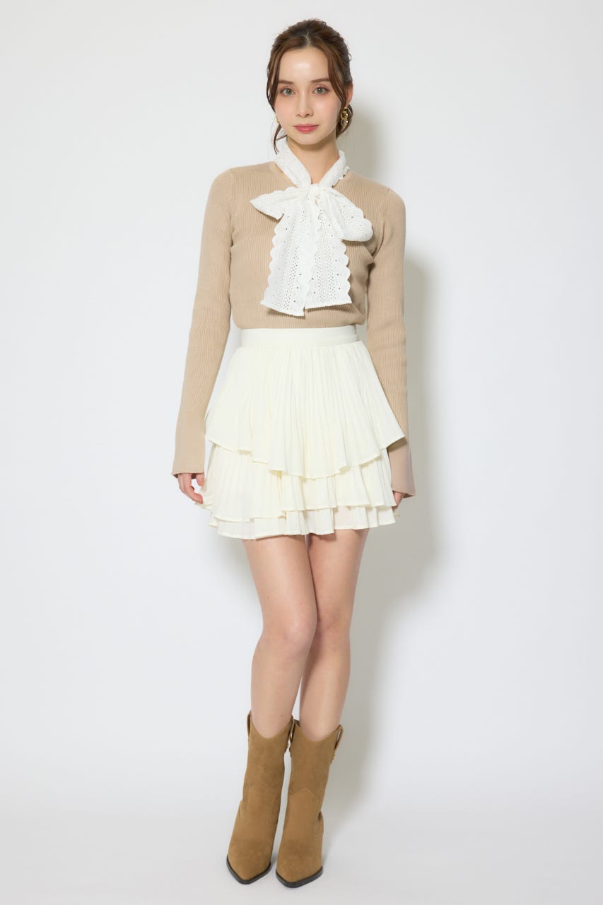 【1/25(日)23:59までSS先行予約会対象アイテム】プリーツティアードミニスカート WHT S