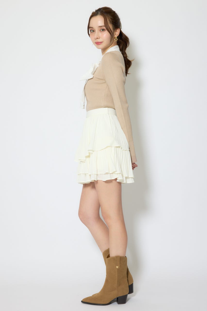 【1/25(日)23:59までSS先行予約会対象アイテム】プリーツティアードミニスカート WHT S