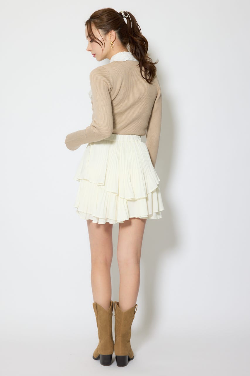 【1/25(日)23:59までSS先行予約会対象アイテム】プリーツティアードミニスカート WHT S