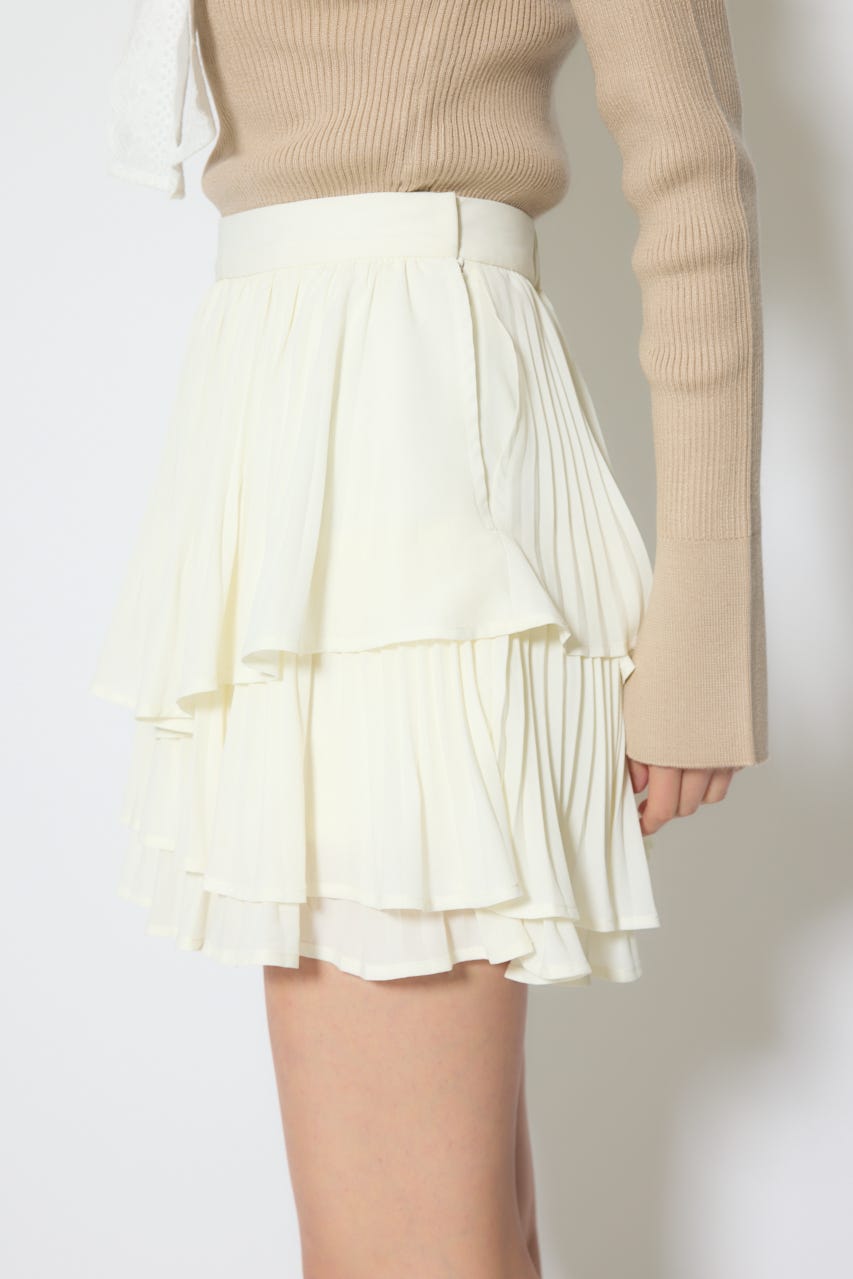 【1/25(日)23:59までSS先行予約会対象アイテム】プリーツティアードミニスカート WHT S