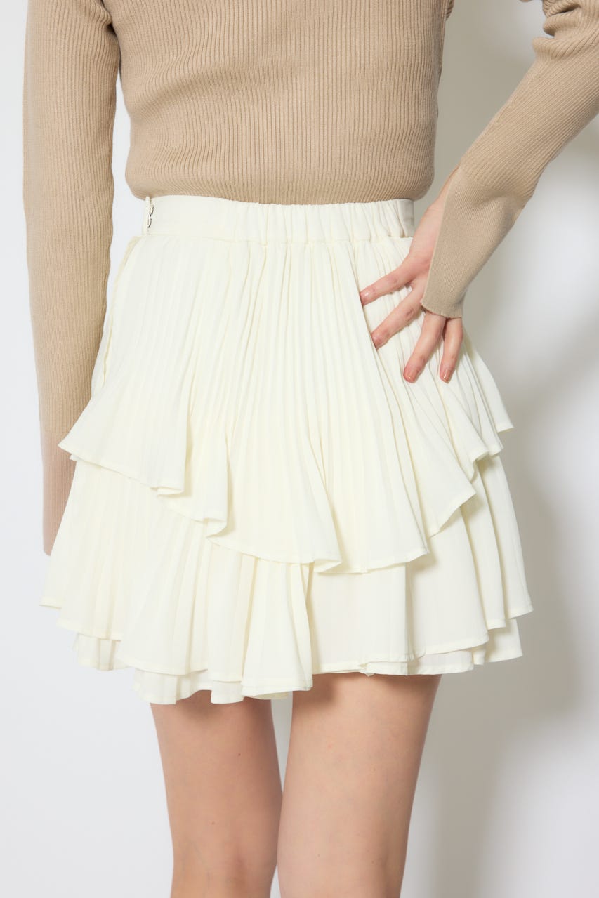 【1/25(日)23:59までSS先行予約会対象アイテム】プリーツティアードミニスカート WHT S