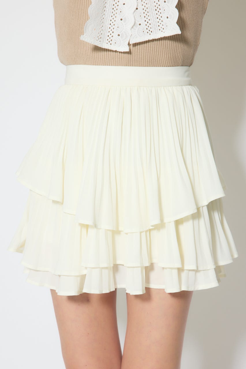 【1/25(日)23:59までSS先行予約会対象アイテム】プリーツティアードミニスカート WHT S