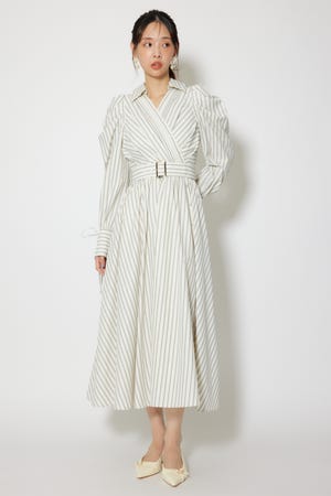 カシュクールフレアシャツワンピース