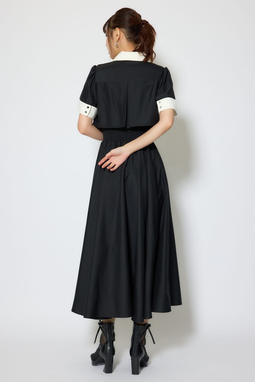 【1/25(日)23:59までSS先行予約会対象アイテム】バストディティールフレアワンピース BLK S