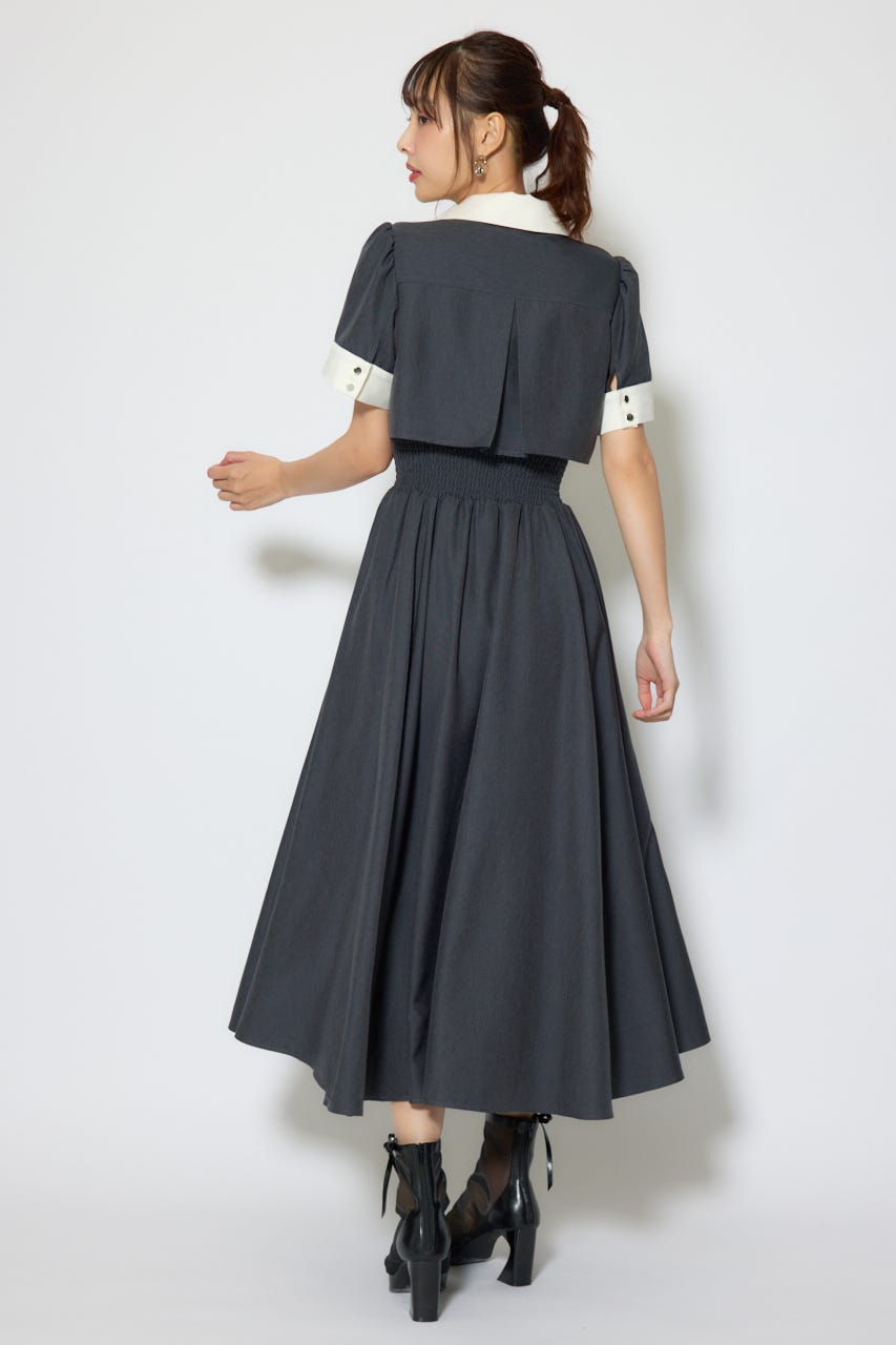 【1/25(日)23:59までSS先行予約会対象アイテム】バストディティールフレアワンピース GRY S
