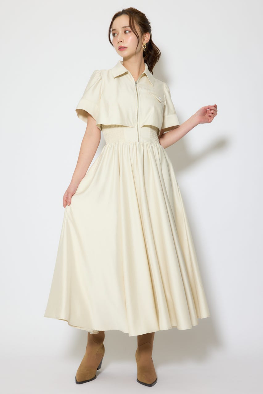 【1/25(日)23:59までSS先行予約会対象アイテム】バストディティールフレアワンピース L/YEL M