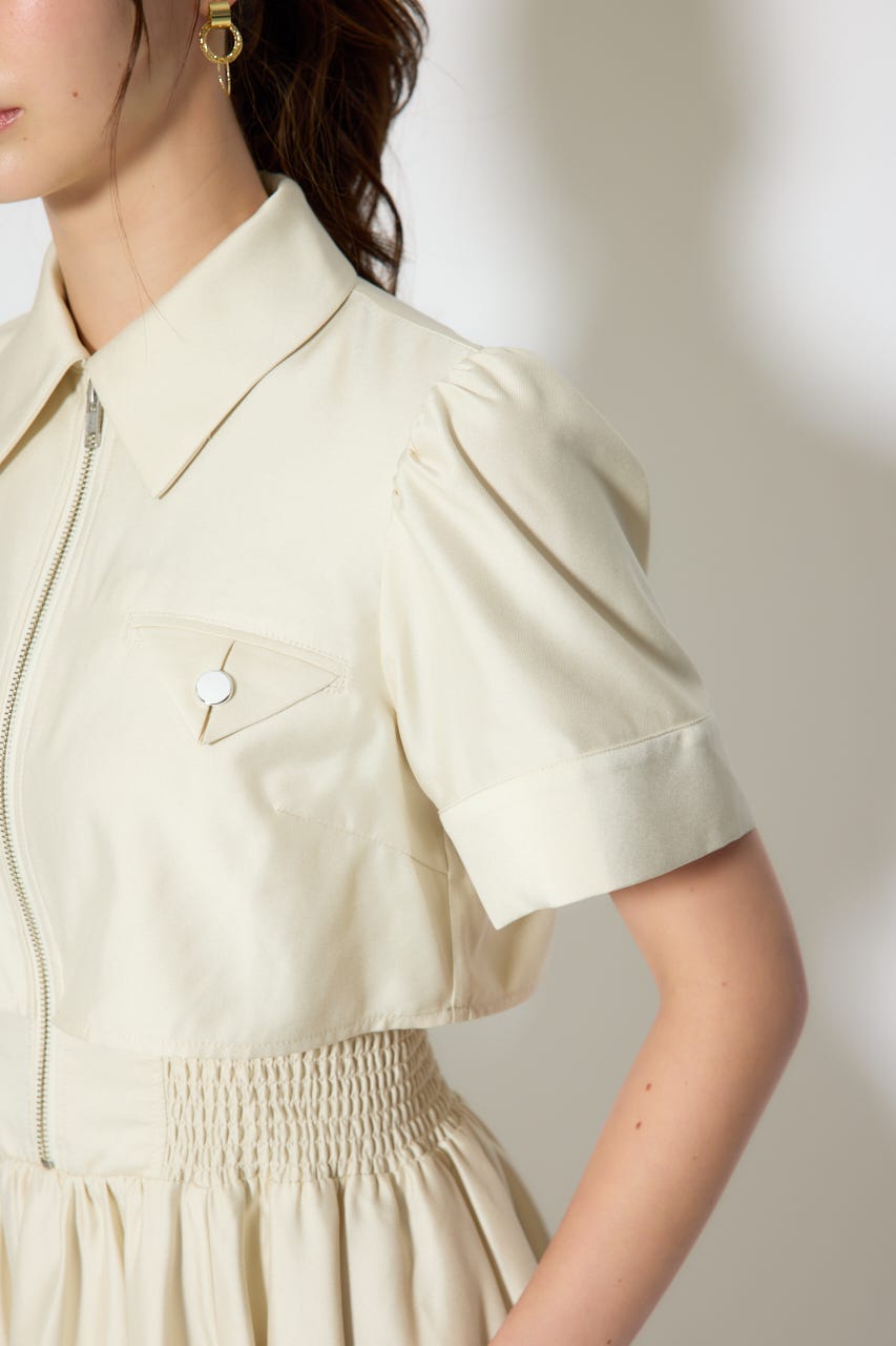 【1/25(日)23:59までSS先行予約会対象アイテム】バストディティールフレアワンピース L/YEL M