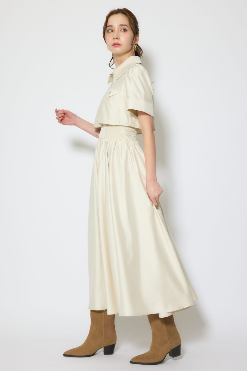 【1/25(日)23:59までSS先行予約会対象アイテム】バストディティールフレアワンピース L/YEL M