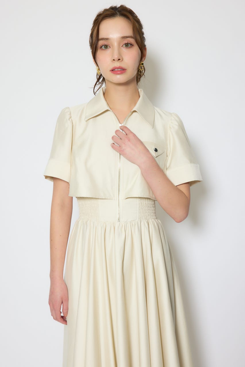 【1/25(日)23:59までSS先行予約会対象アイテム】バストディティールフレアワンピース L/YEL M