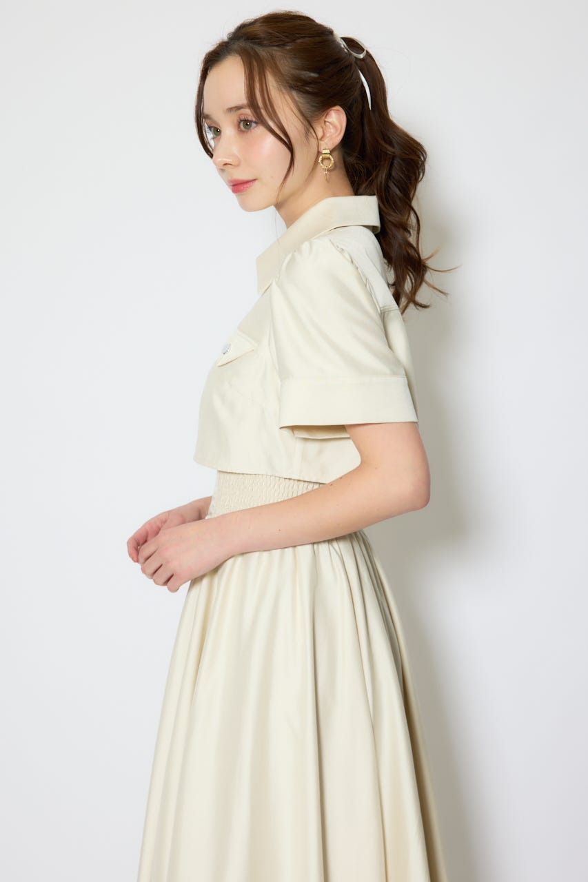 【1/25(日)23:59までSS先行予約会対象アイテム】バストディティールフレアワンピース L/YEL M