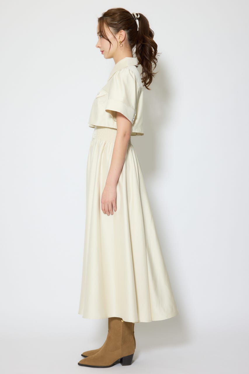 【1/25(日)23:59までSS先行予約会対象アイテム】バストディティールフレアワンピース L/YEL M