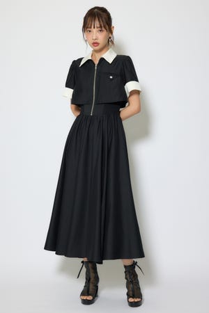 【1/25(日)23:59までSS先行予約会対象アイテム】バストディティールフレアワンピース