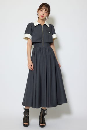 【1/25(日)23:59までSS先行予約会対象アイテム】バストディティールフレアワンピース