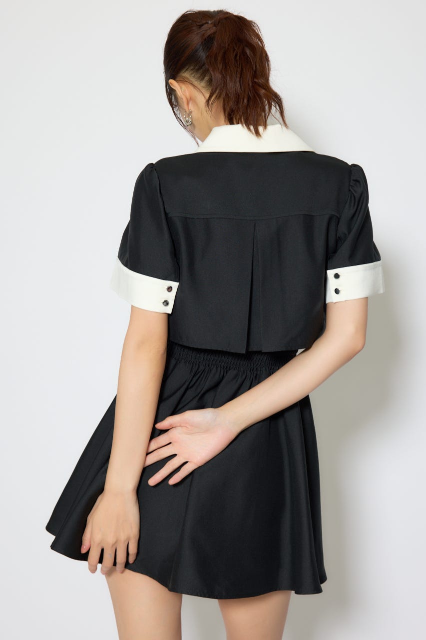 【1/25(日)23:59までSS先行予約会対象アイテム】バストディティールフレアミニワンピース BLK M