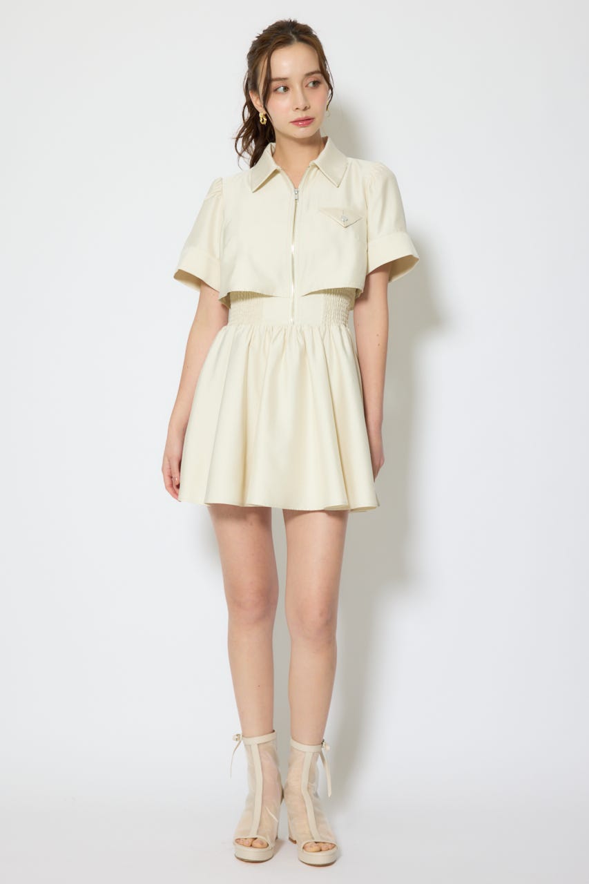 【1/25(日)23:59までSS先行予約会対象アイテム】バストディティールフレアミニワンピース L/YEL S