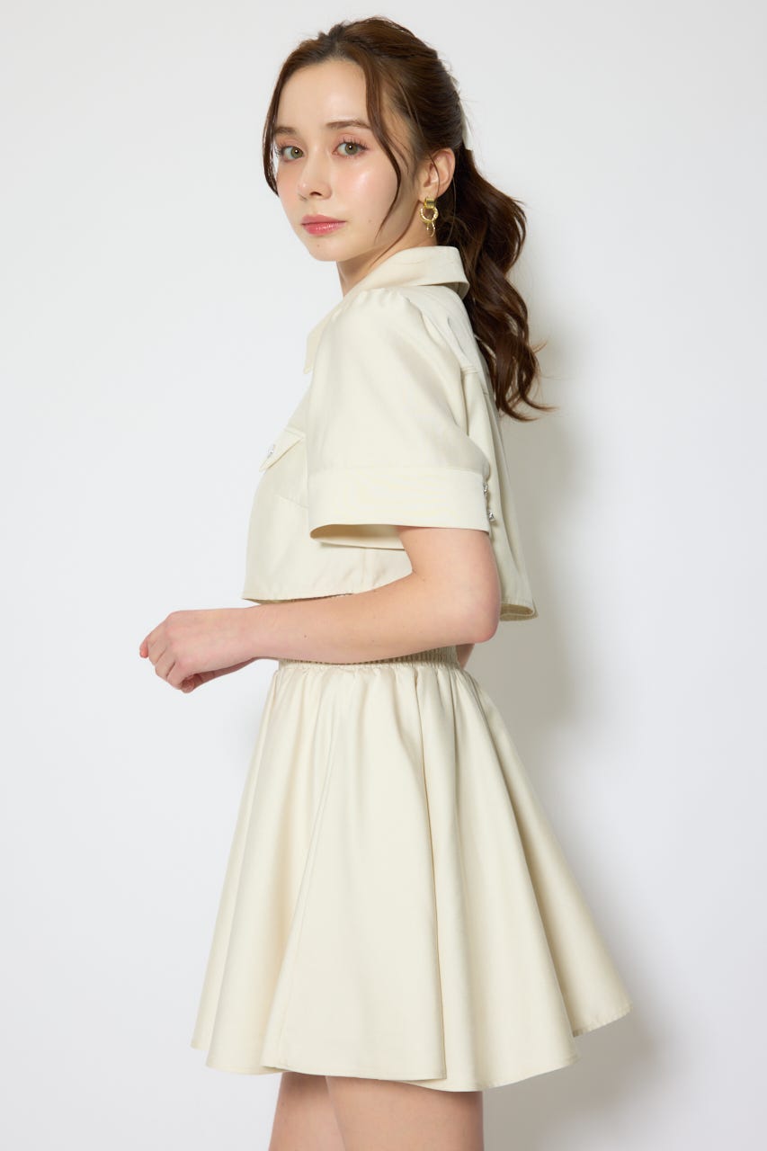 【1/25(日)23:59までSS先行予約会対象アイテム】バストディティールフレアミニワンピース L/YEL S