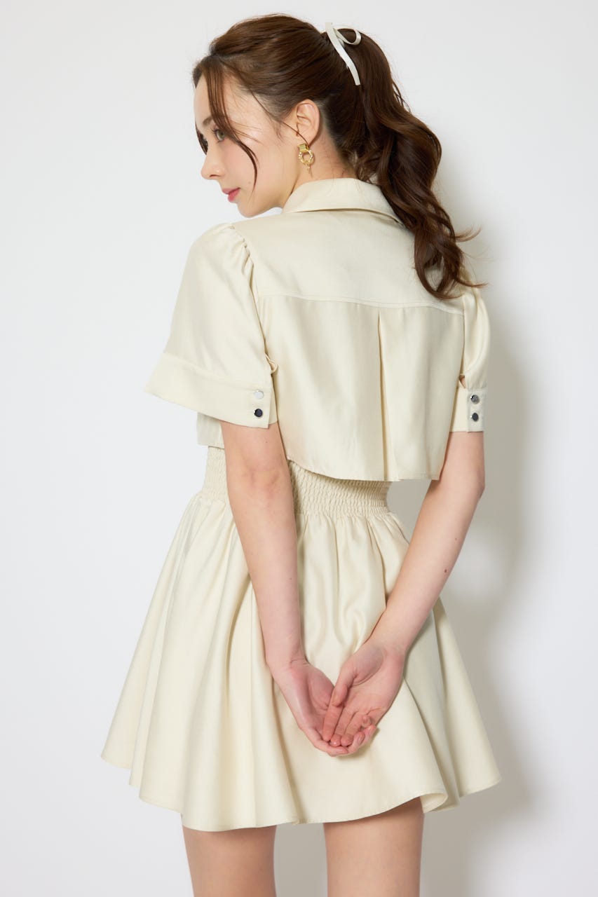 【1/25(日)23:59までSS先行予約会対象アイテム】バストディティールフレアミニワンピース L/YEL S