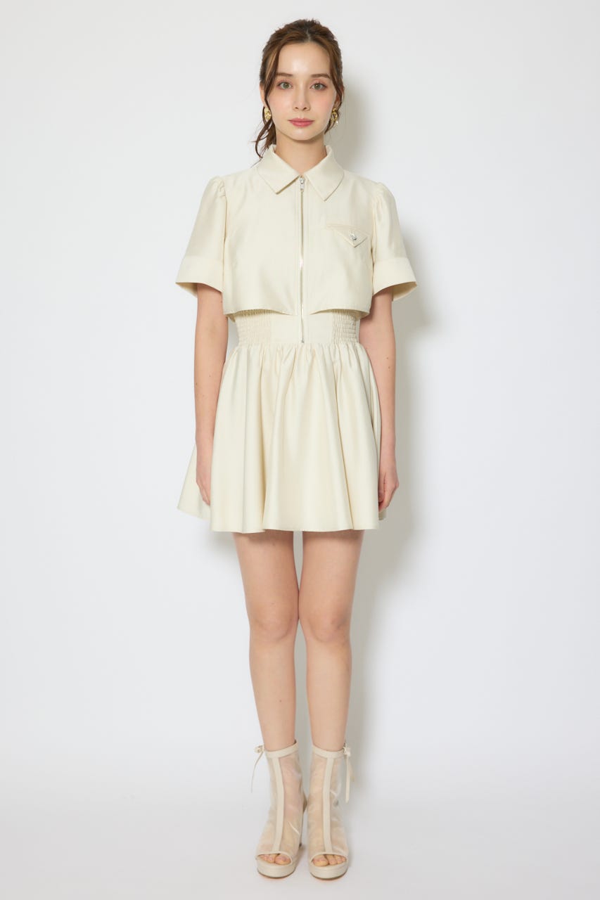 【1/25(日)23:59までSS先行予約会対象アイテム】バストディティールフレアミニワンピース L/YEL S