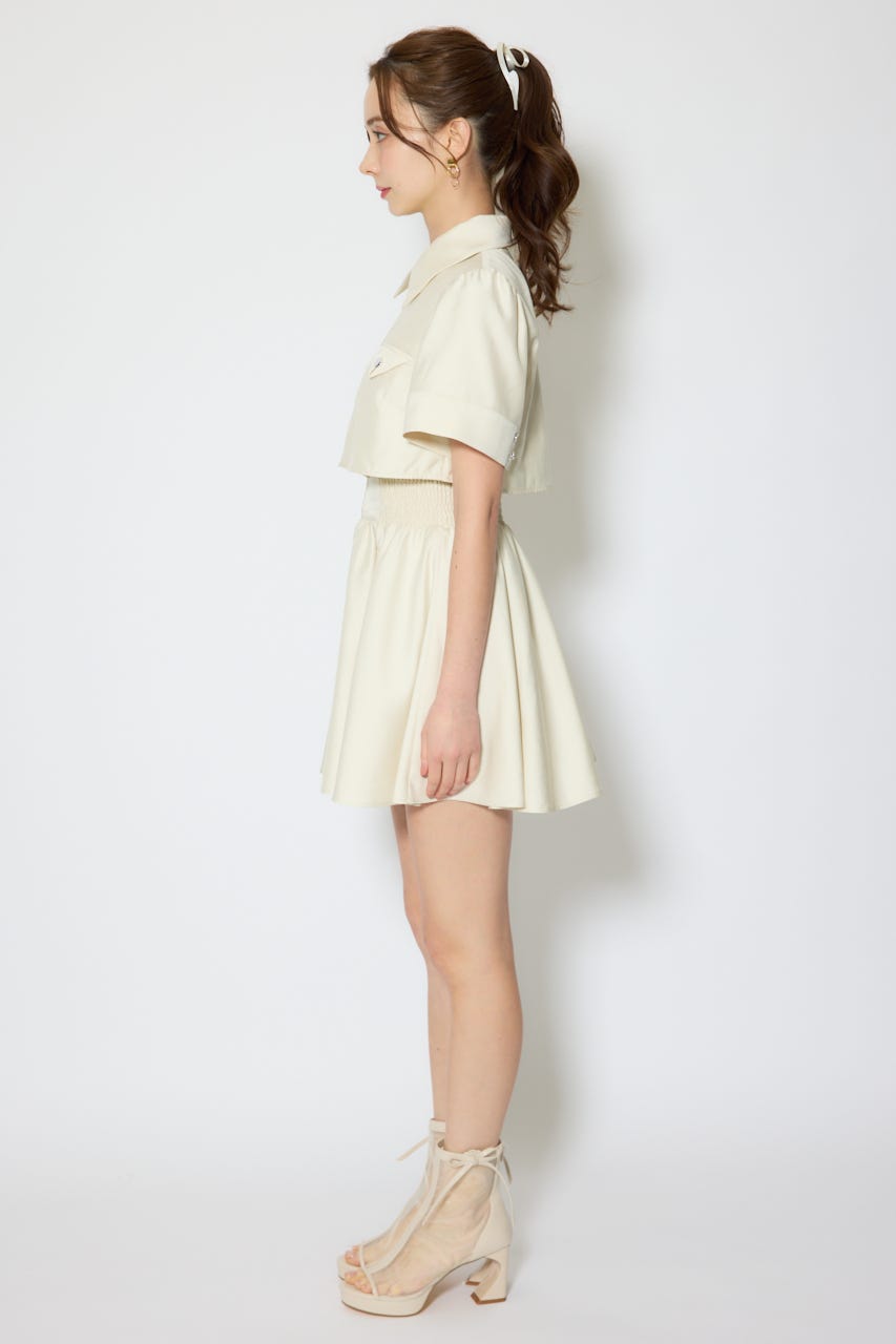 【1/25(日)23:59までSS先行予約会対象アイテム】バストディティールフレアミニワンピース L/YEL S