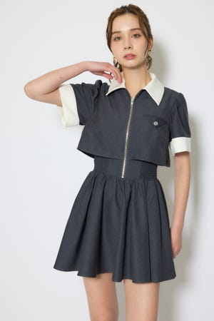 【1/25(日)23:59までSS先行予約会対象アイテム】バストディティールフレアミニワンピース