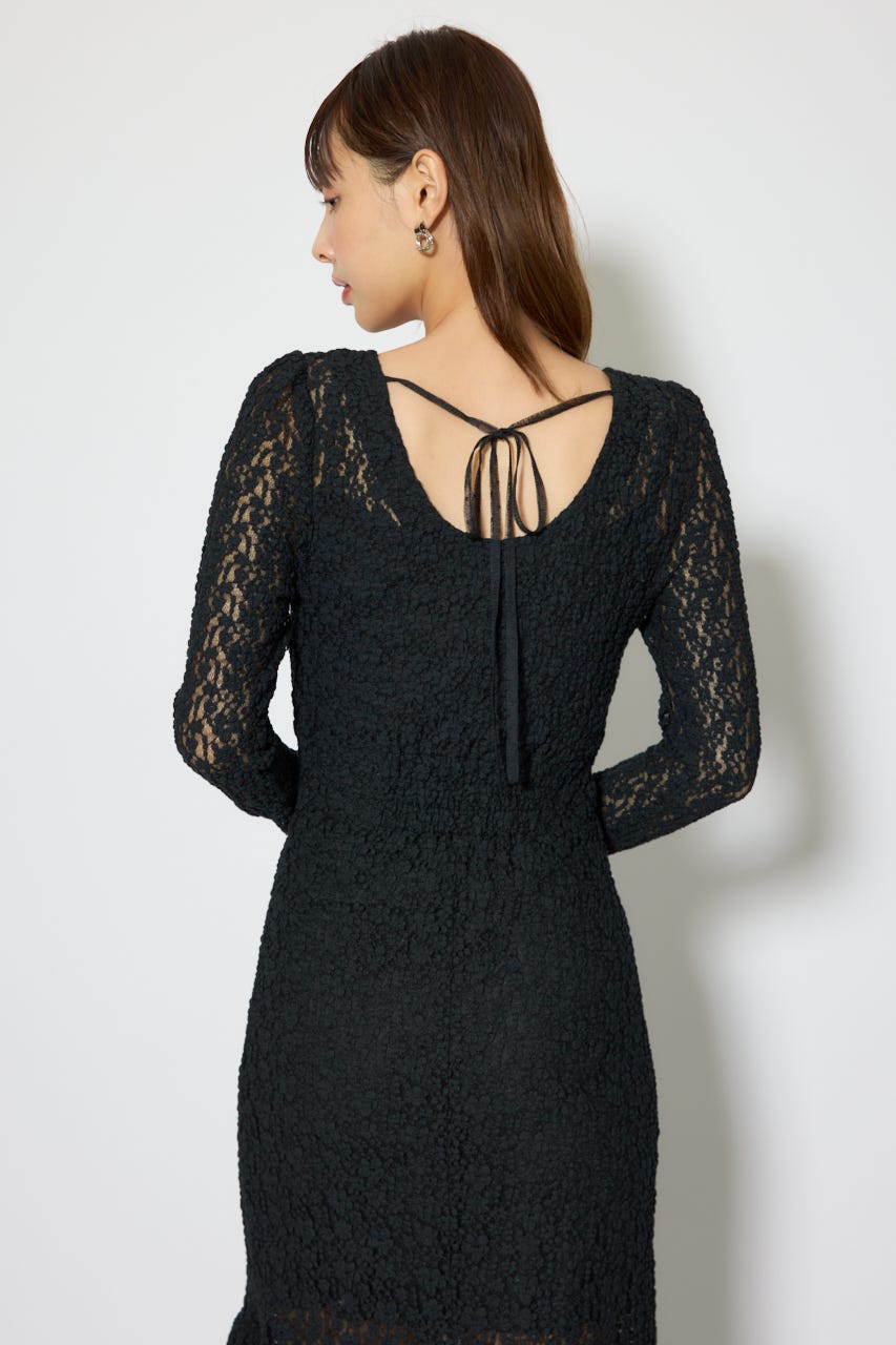 ティアードレースマーメイドワンピース BLK M