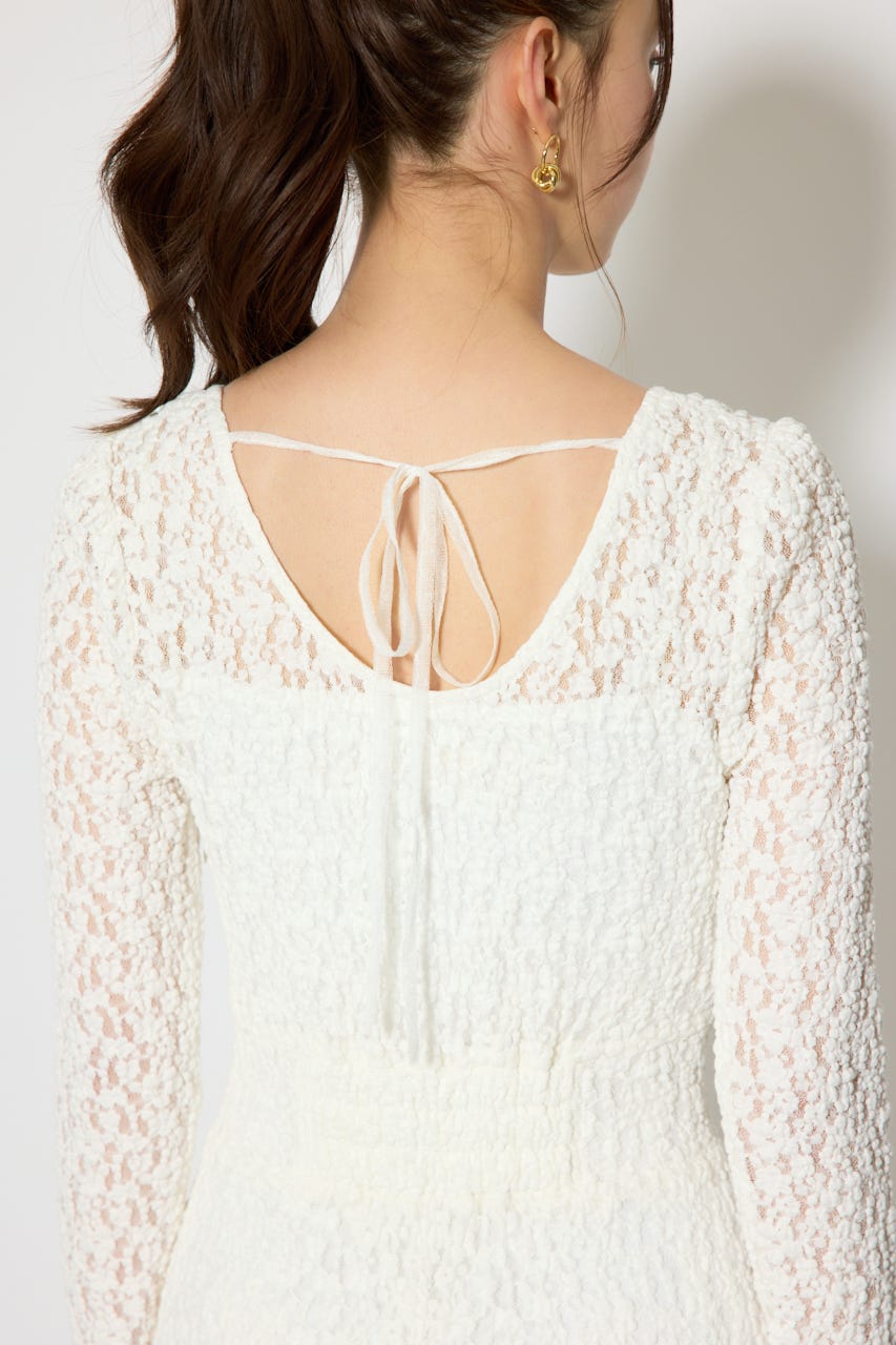 ティアードレースマーメイドワンピース WHT M