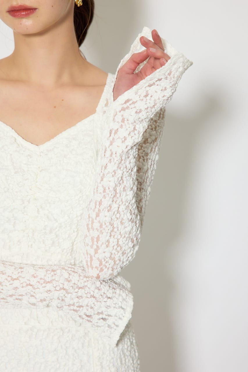 ティアードレースマーメイドワンピース WHT M