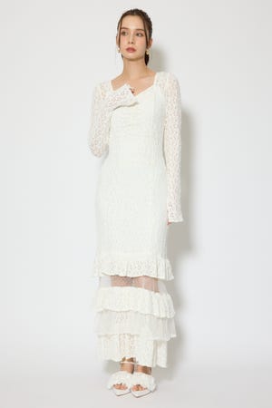 ティアードレースマーメイドワンピース