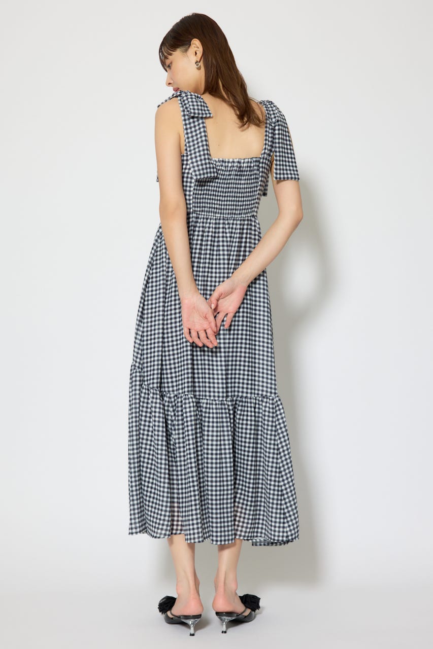 リボンディティールティアードキャミワンピース BLK S