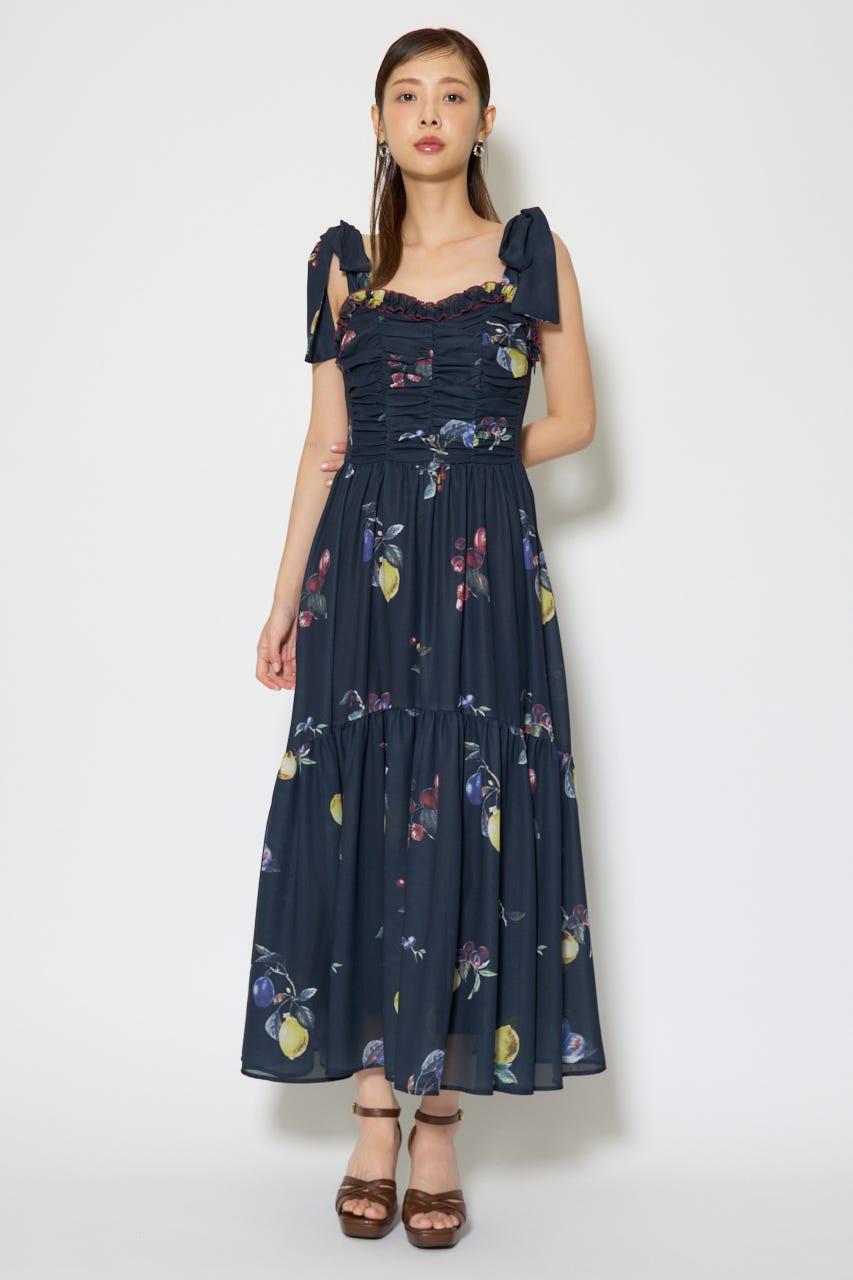 リボンディティールティアードキャミワンピース NVY S