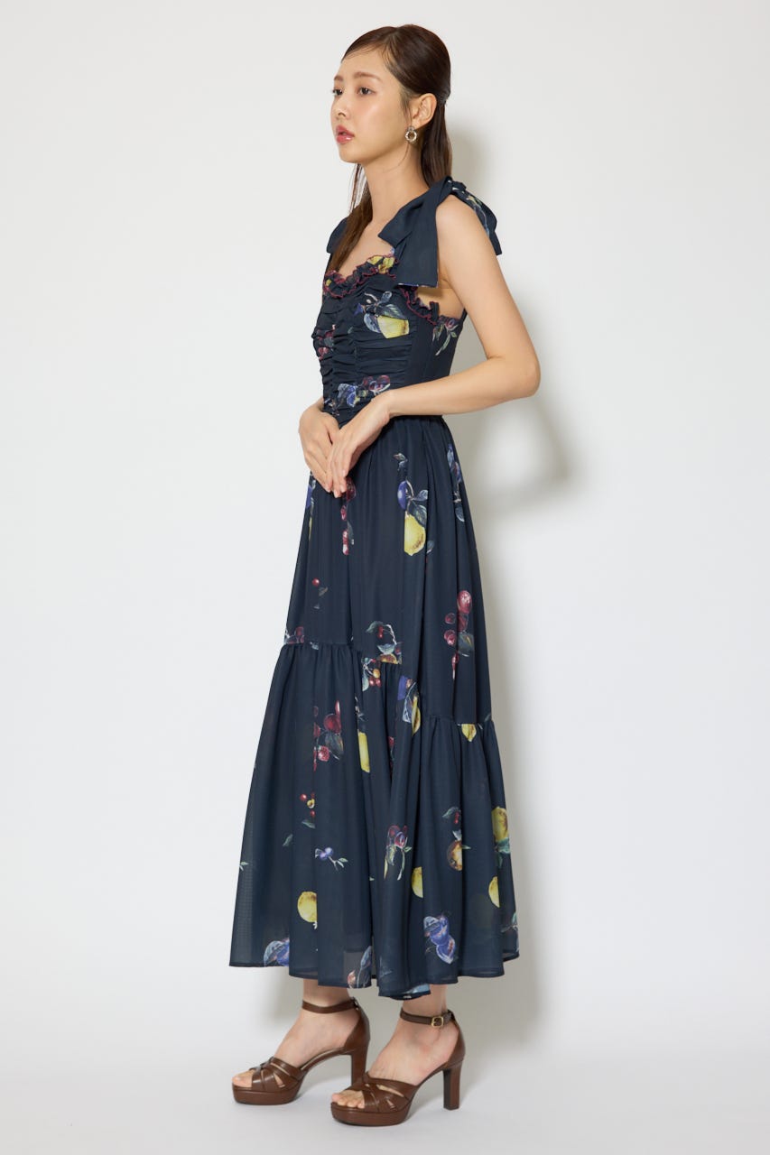 リボンディティールティアードキャミワンピース NVY S