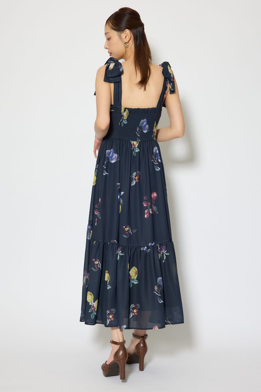 リボンディティールティアードキャミワンピース NVY S