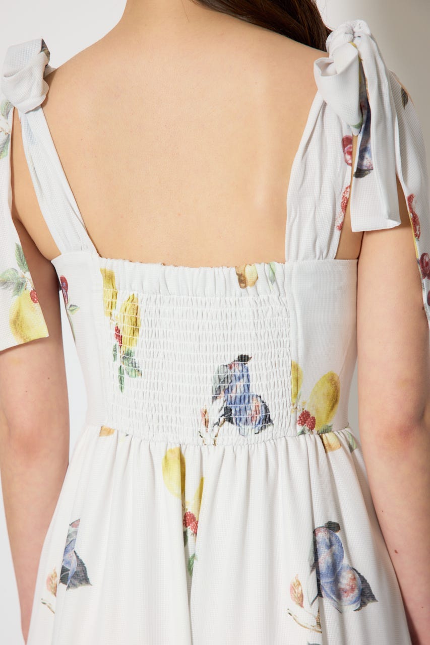 リボンディティールティアードキャミワンピース WHT S