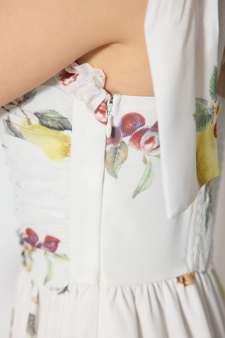 リボンディティールティアードキャミワンピース WHT S